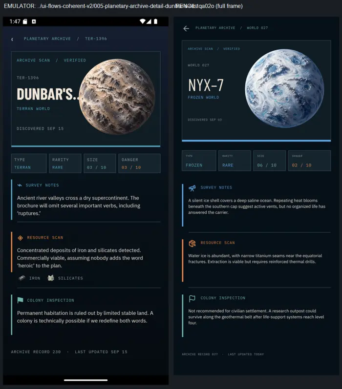 Planet management screen from Space Explorer